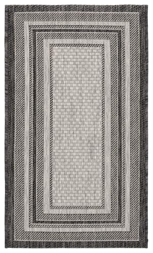 SAFAVIEH Courtyard Outdoor Accent Rug 2'3"x5', Light Grey CY8475-37612 - color: Light Grey/Black, size: 2'3" x 5' (Rectangular)