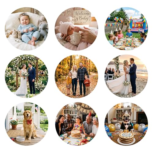 OMTech 24 pcs Sublimination Ceramic Coaster Set, 4"x4" Absorbent Heat Transfer Cup Holder Bulk, Round Table Coasters with Cork for Painting Printing Laser Engraving, Custom Drink Holder Blanks for DIY