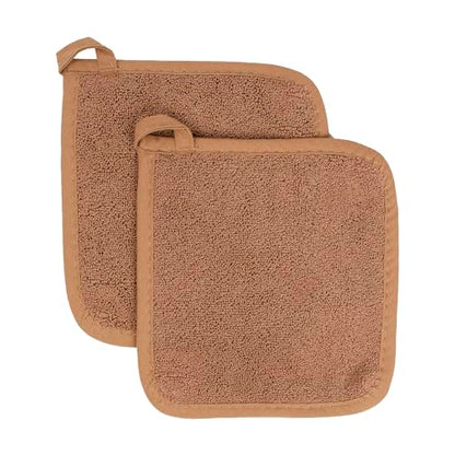 RITZ Terry Potholder & Hot Pad: Unparalleled Heat Resistant, Durable 100% Cotton – Ergonomically Designed for Optimal Grip – Easy-Care Machine Washable – 2-Pack, Copper - color: Copper, size: 2-Pack
