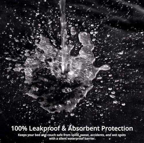 Waterproof Blanket for Bed, 60" x 80" Waterproof Throw Blanket, Leakproof Bed Protector, Absorbent, Spill Proof, Stain Resistant, Reversible Sherpa & Micro Velvet, Machine Washable - color: Black