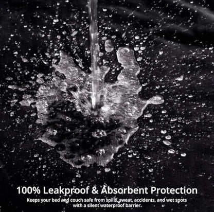 Waterproof Blanket for Bed, 60" x 80" Waterproof Throw Blanket, Leakproof Bed Protector, Absorbent, Spill Proof, Stain Resistant, Reversible Sherpa & Micro Velvet, Machine Washable - color: Black