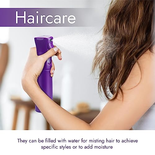 VIGOR PATH Continuous Spray Bottle for Hair – Fine Mist Mister for Hairstyling, Cleaning, Plants, Pets, Barbers, Salons, and Essential Oil Applications (300ml/10.1 oz) Dark Purple - color: Dark Purple - 10oz