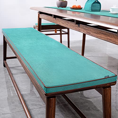Customize Bench Cushion, Furniture Cushion, High Density Memory Foam, Linen Washable, Non-Slip Bench Pad for Shoe Bench Rack, Window, Piano, Dining (Custom Size, Lake Green) - color: Lake Green