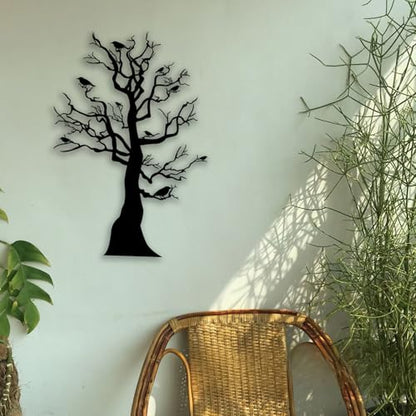 OPTYBVFD Trees Branches Birds Metal Wall Decor - Farmhouse Room Decor Wall Art Home Decor for Living Room, Bedroom, Dining Room, Bathroom, Office, Courtyard, Outdoor (Black)