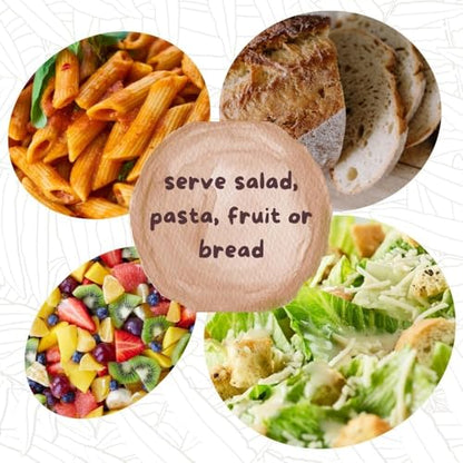 Wooden Salad Bowls for Serving Salad, Pasta and Fruit, Farmhouse Style, Natural Beige (Small (11" Dia)) - size: 11" Wide, Set of 1 Bowl