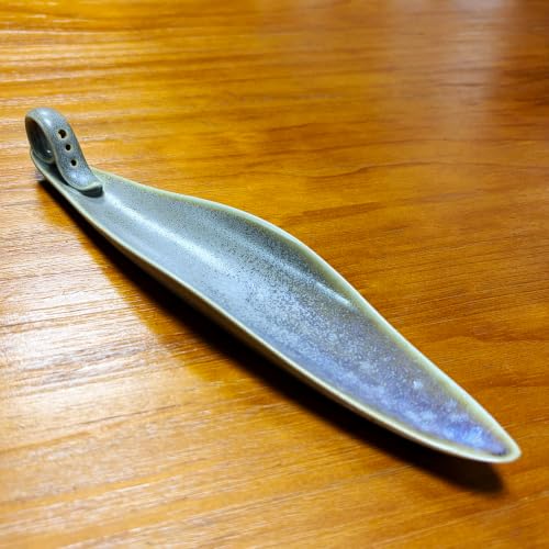 9" Length Incense Stick Holder with 3 Holes, White Porcelain Incense Tray Ash Cather for Spa, Meditation Room, Yoga, Home, Office (Ash Blue Violet) - color: Ash Blue Violet
