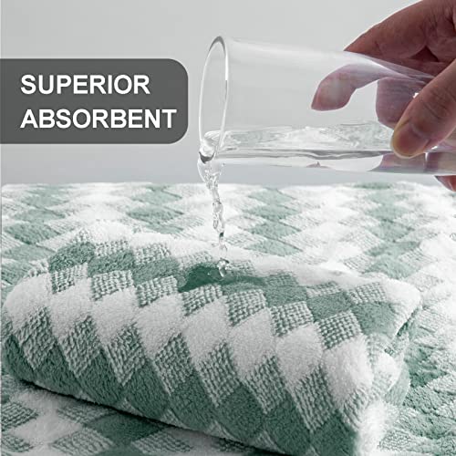 Hand Towels Set 2 Pack-16“x31” Ultra Soft Microfibers Bathroom Towel Set Highly Absorbent Quick Dry Luxury Premium Towel Lightweight Cozy Durable Hand Towel Collection Hotel Spa Gym Kitchen,Green - color: Diamond Green, size: 2 Pack Hand Towels
