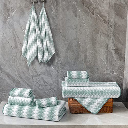 Hand Towels Set 2 Pack-16“x31” Ultra Soft Microfibers Bathroom Towel Set Highly Absorbent Quick Dry Luxury Premium Towel Lightweight Cozy Durable Hand Towel Collection Hotel Spa Gym Kitchen,Green - color: Diamond Green, size: 2 Pack Hand Towels