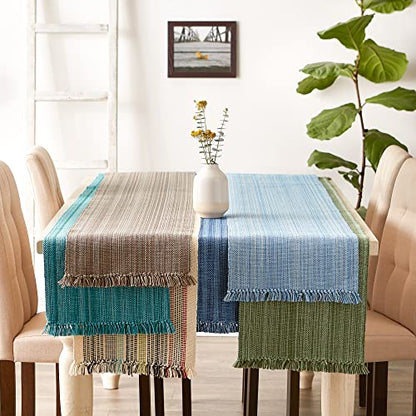 DII Variegated Tabletop Collection, Table Runner, 13x108, Teal - color: Teal, size: Table Runner, 13x108"