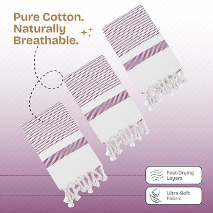Burgundy Wine Turkish Kitchen Towels 16x26 Inch, 5 Pack, 100% Cotton, Ultra Absorbent, Soft, Fast Dry, Washable, Dish Towel with Tassels for Drying Dishes, Cleaning, Everyday Use - color: Burgundy Wine, style: 5 Pack