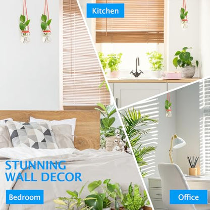 XXXFLOWER Wall Hanging Propagation Stations with Luminous Sand 3 Pc Snowman | Christmas Decor Home Garden Office Hanging Planters for Indoor Plants Gifts for Plant Lovers（Plant NOT Included） - size: 3 Snowman