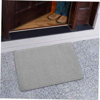 ABOOFAN Chenille Bath Rugs Slip Floor Mat Thick Bathroom Rug Absorbent Kitchen Mat - color: Grey