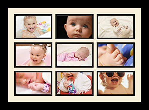 ArtToFrames Collage Photo Frame Single Mat with 9-4x6 Openings with Satin Black Frame and Black mat. - color: 9 - 4x6 - (2145), size: Black