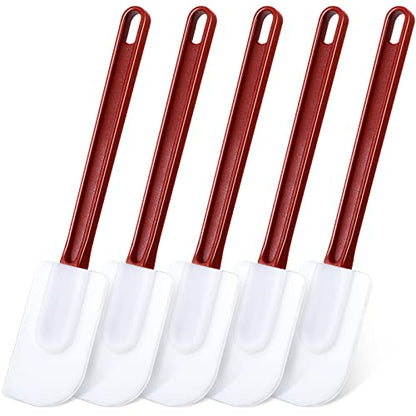 Meekoo 5 Pcs 14 Inch Rubber Spatula 500℉ High Heat Resistant Spatulas | Silicone Spatulas，for Baking Kitchen Cooking，Commercial Food Bpa Free Grade Non Stick Dishwasher Safe, Brown Red - color: Brown Red, size: 14 Inch