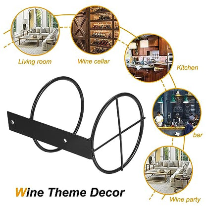 uxcell Spiral Wine Wall Holder 12 Pcs, Metal Wine Bottle Display Holder, Wine Bottles Display Wall Storage Shelf -for Kitchen Bar Wall Decor Black Upward - style: Upward Style