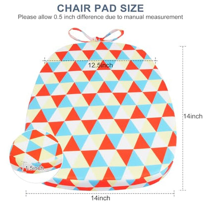 GUEGLSA Outdoor Waterproof Seat Cushions 14x14 inch, Non Slip Metal Chair Pad with Ties, U Shaped Metal Chair Cushion for Kitchen Dining Patio Chair, Set of 2, Mix Diamond - color: Mix Diamond