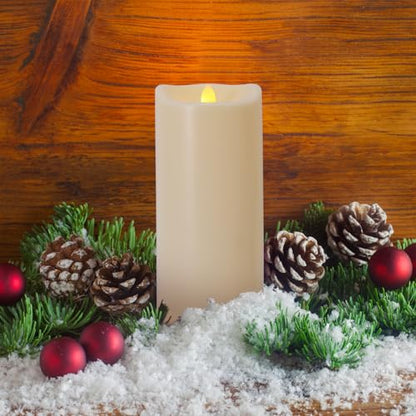 Large Outdoor Waterproof Flameless Candles with Remote and Timers, Battery Operated LED Flickering Pillar Candles, Long-Lasting, Ivory Plastic, D 4" x H 6", 1 Pack - color: 1 Pack-D4"x H6"