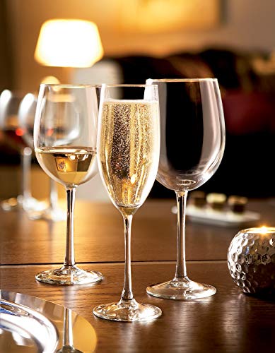 Arc International Luminarc Cachet 8 Ounce Champagne Flute, Set Of 4, glass, Clear - size: 8 oz (Set of 4), style: Ecommerce Packaging