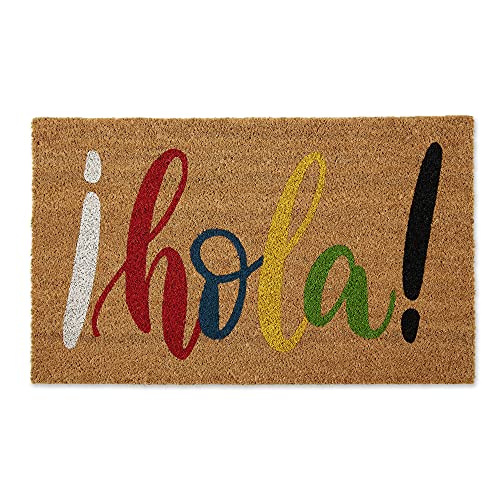 DII Natural Coir Doormat, Decorative Hello Mat, 17x29, Hola! - color: Hola!