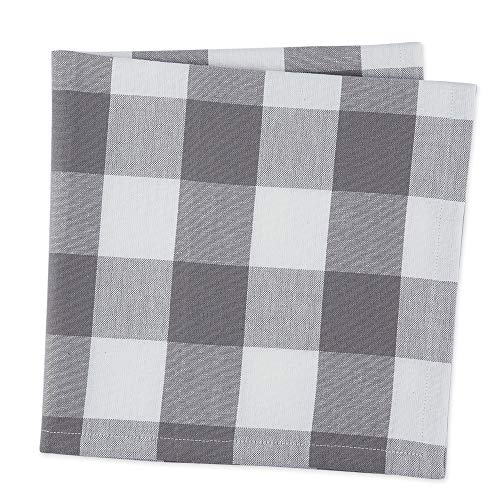 DII Buffalo Check Collection, Classic Farmhouse Cloth Napkin Set, 20x20, Gray & White, 6 Piece - color: Gray & White, size: 20" x 20" (Set of 6)
