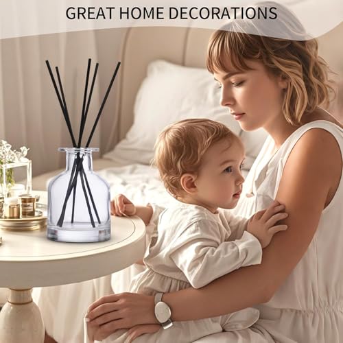4 Pack Perfume Reed Diffuser Bottle,Empty Big Belly Aromatherapy Essential Oil Bottles Glass Jar with Black Sticks for DIY Fragrance Replacement Diffuser Sets (150ml/ 5 oz, Transparent Color) - color: Transparent( 5 Oz )
