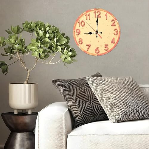 Minimalist Warm-Toned Numerals Farmhouse Wooden Wall Clock 25cm*25cm