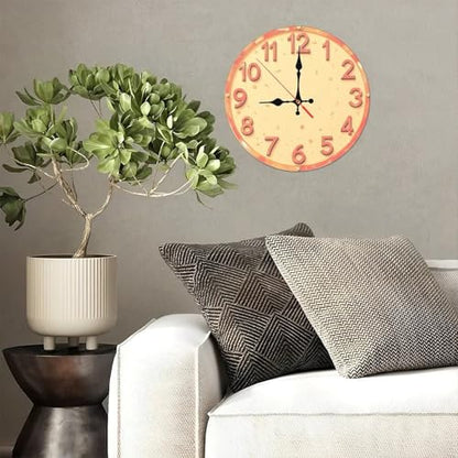 Minimalist Warm-Toned Numerals Farmhouse Wooden Wall Clock 25cm*25cm