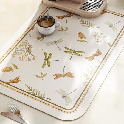 Vinyl Waterproof Placemats Set of 6 Rectangular,12"*17"-Grace B | Wipeable Beautiful Print Place Mats,Stain Resistant,Heat Resistant,Everyday Meals,Kitchen,Dinning,Holiday,Decor - color: Grace B