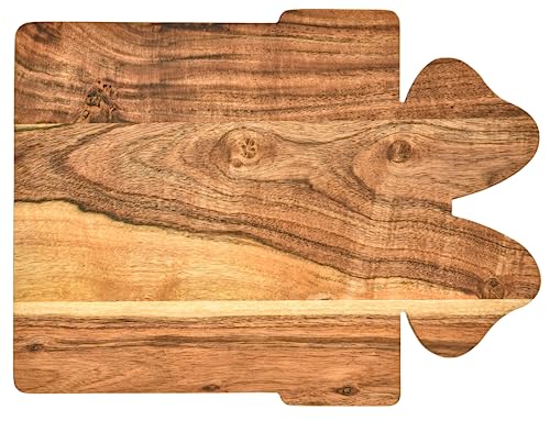 Treen Art Wooden Christmas Cutting Board for Kitchen Decor, 14"L x 10"W Gift Box Shaped Acacia Wood Chopping Board with Handle, Serving Charcuterie Platter - color: Gift Board 14"L x 10"W