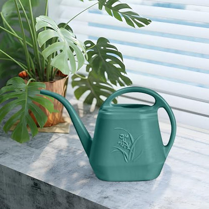 Plastic Watering Can - 1/2 Gallon - Green | With Long Spout for Watering-Home Indoor and Outdoor Garden - color: Green