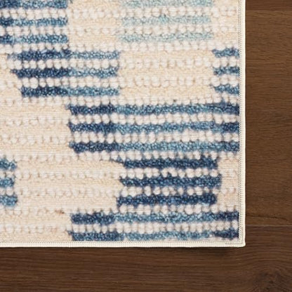 Dash & Albert Orzalla Blue Diamond Washable Rug, 4'x6' | Diamond Cove Machine Washable Rug, 4' X 6', Diamond Pattern - color: Diamond Cove Blue, size: 4' x 6' (Rectangular)