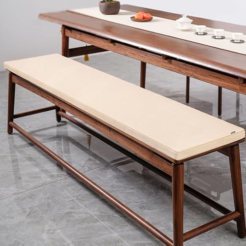 Customize Bench Cushion, Furniture Cushion, High Density Memory Foam, Linen Washable, Non-Slip Bench Pad for Shoe Bench Rack, Window, Piano, Dining (Custom Size, Beige Yellow) - color: Beige Yellow
