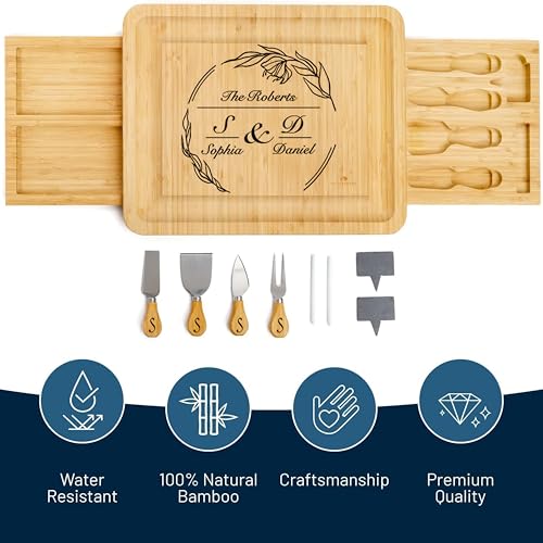 Personalized Charcuterie Board, Custom Bamboo Engraved Cheese Board, Customized Gifts, Bridal Shower Gifts, Perfect for Personalized Wedding - style: Personalized Large Charcuterie Board