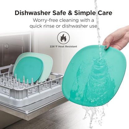 Kitchen Mama DuoEssentials TPU Cutting Board Set, 2 Sizes, Teal | Knife Friendly, Non Slip, Dishwasher Safe, Flexible with Juice Groove, Odor Resistant - color: Teal
