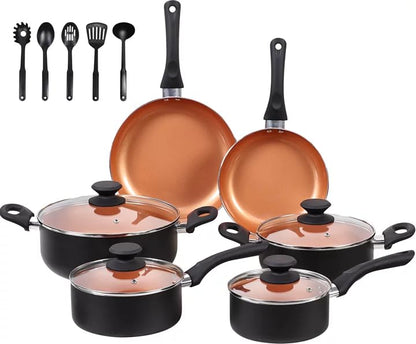BECIGAR Ceramic Pots and Pans Set, 15PCS Nonstick Set Ceramic Cookware Set, Nonstick Pan Pots and Pans Set Non Stick Cookware set (With-Induction)