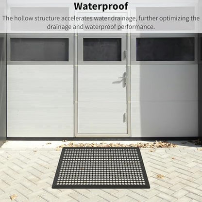 4 Pack Rubber Floor Mats 36”x24” - Heavy-Duty Non-Slip Kitchen Mat & Bar Floor Mat with Drain Holes, Odorless for Entrance, Restaurant, Indoor Outdoor - size: 36"x24" Drain Mats 4Pcs