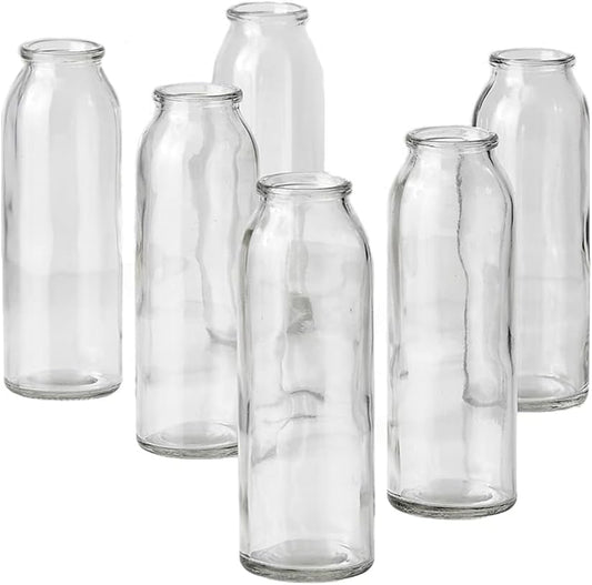Serene Spaces Living Clear Glass Bud Vases, Set of 48, Ideal for Tablescape at Weddings, Events, Measures 6.25” Tall and 2” Diameter - size: Set of 48