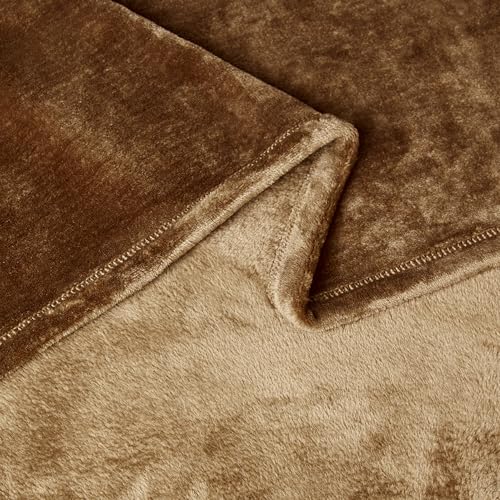 Amazon Basics Soft Fleece Throw Blanket, Very Cozy Blanket for Couch & Sofa, Warm, 50 x 60 Inches, Brown - color: Brown, size: 50 x 60 inches