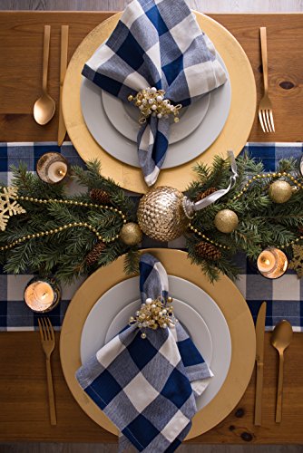 DII Buffalo Check Collection, Classic Farmhouse Cloth Napkin Set, 20x20, Navy & Cream, 6 Piece - color: Navy & Cream, size: 20" x 20" (Set of 6)