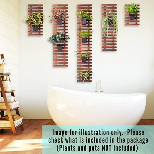 ShopLaLa Wooden Wall Planter (120cm) Wood Hanging Planters for Indoor Plant | Vertical Garden, Plant Wall Mount Planter, Air Plant Succulent Holder for Flower Pot Display Hanger Frame Outdoor Plants - size: 120cm (47.2")