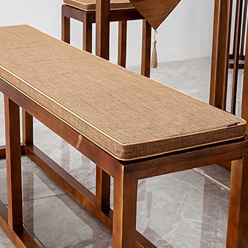 Customize Bench Cushion, Furniture Cushion, High Density Memory Foam, Linen Washable, Non-Slip Bench Pad for Shoe Bench Rack, Window, Piano, Dining (Custom Size, Coffee-B) - color: Coffee-b