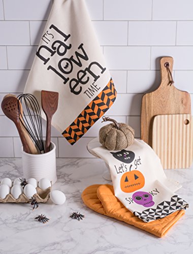 DII Halloween Kitchen Collection Printed Dishtowel Set, 18x28, Let's Get Spooky, 2 Piece - color: Let's Get Spooky