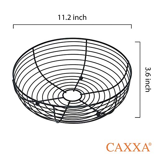 Countertop Fruit Bowl, Wire Basket for Fruits, Breads, Vegetables,Snacks, Black