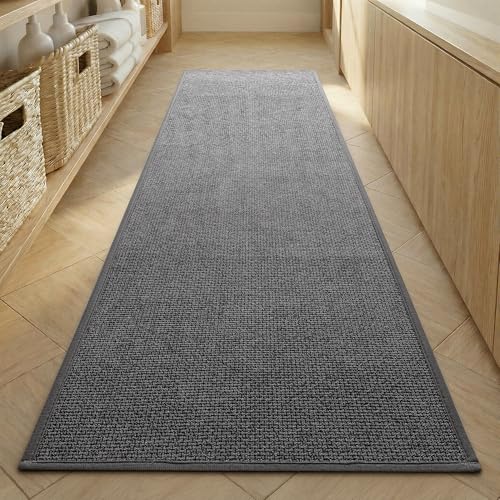 Bathroom Rugs Mat 24x47, Non Slip Quick Dry Bath Mats for Bathroom Absorbent Ultra Thin Bath Rugs Machine Washable Fit Under Door for Sink, Cabinet, Laundry (Grey, 24"x47") - color: Grey, size: 24"x47"