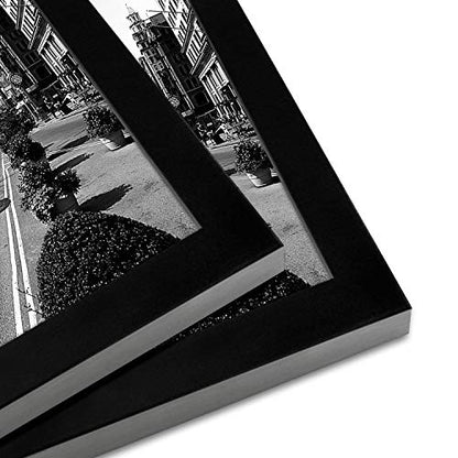 Americanflat 11x17 Picture Frame with Shatter-Resistant Glass - Set of 2 - Signature Collection - Gallery-Style Frames Made of Engineered Wood - Picture Frames for Wall Display - Black | Shatter-resistant glass, hangs vertical or horizontal, sawtooth hang