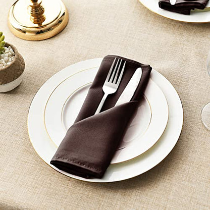 Cloth Napkins Set of 6, 18 x 18 Inch, Washable Chocolate Dinner Napkins with Hemmed Edges for Restaurant, Wedding and Holiday - color: Chocolate, size: 18" x 18" (Set of 6)
