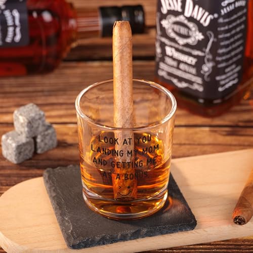 Ithmahco Bonus Dad Gifts for Fathers Day, Fathers Day Whiskey Gifts for Stepdad, Birthday Gift for Stepdad, Step Dad Gift from Daughter Son, Bonus Dads Presents, Stepdads Whiskey Bourbon Glasses - color: bonus dad