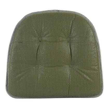 Non-Slip Chair Cushions, Assembled in USA, U-Shaped Skid-Proof Seat Pads for Dining Room, Kitchen, Office, 15"x16" - color: Solid Spa Green, size: 6 Pack