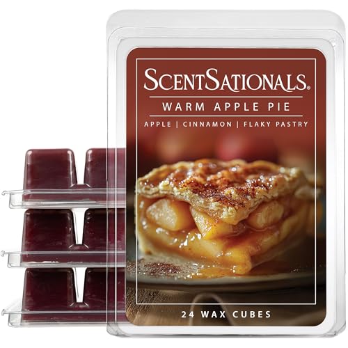 Scentsationals Warm Apple Pie Scented Wax Melts 10oz (24 Cubes) | Apple, Cinnamon, & Flaky Pastry Long Lasting Fragrance Melts for Scented Wax Warmers - style: Warm Apple Pie