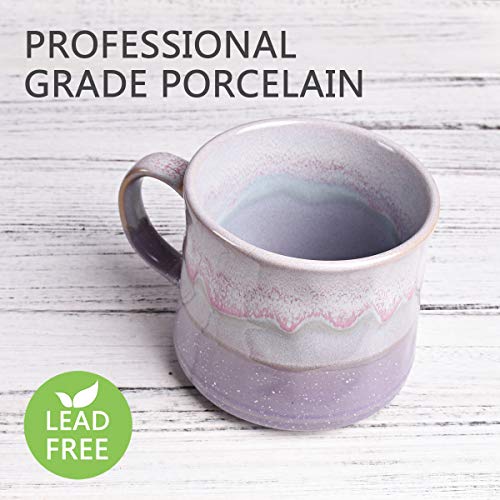 Bosmarlin Large Ceramic Coffee Mug, Big Tea Cup, 7 Colors to Choose, 21 Oz, Dishwasher and Microwave Safe, 1 PCS (Purple) - color: Purple